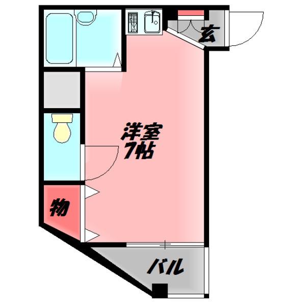 コロナハイツ(ワンルーム/4階)の間取り写真
