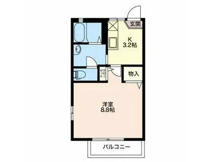 セピアコートHERO(1K/1階)の間取り写真