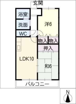 グレンコートI(2LDK/1階)の間取り写真