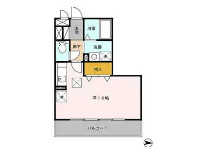 D-アベニュー本荘(ワンルーム/2階)の間取り写真