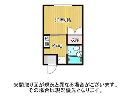 プレジール追分(1K/2階)の間取り写真