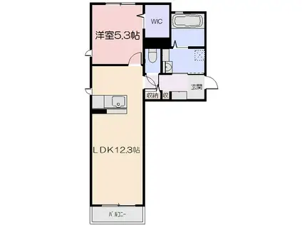 FOREST VALLEY III C(1LDK/1階)の間取り写真