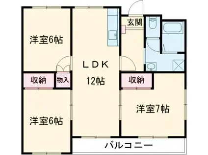 サルヴァトーレ大牟田(3LDK/4階)の間取り写真