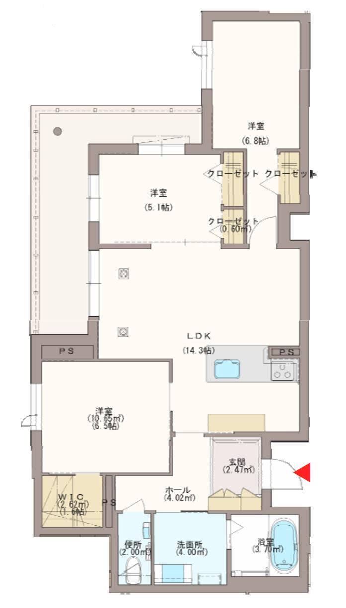 ムライチガーデンテラス(3LDK/3階)の間取り写真