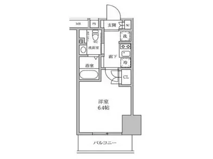 レジディア蒲田IV(1K/6階)の間取り写真