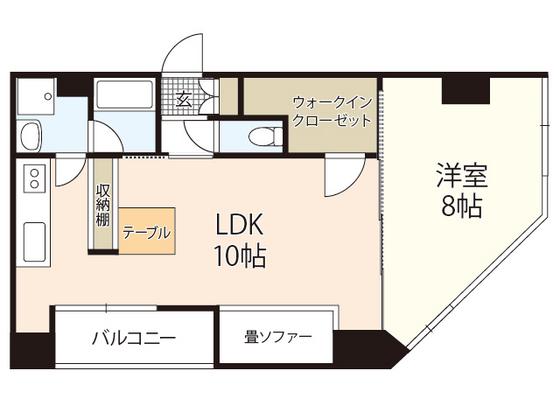 坪井ビル(1LDK/4階)の間取り写真