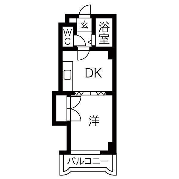 プレジール山鼻(1DK/6階)の間取り写真