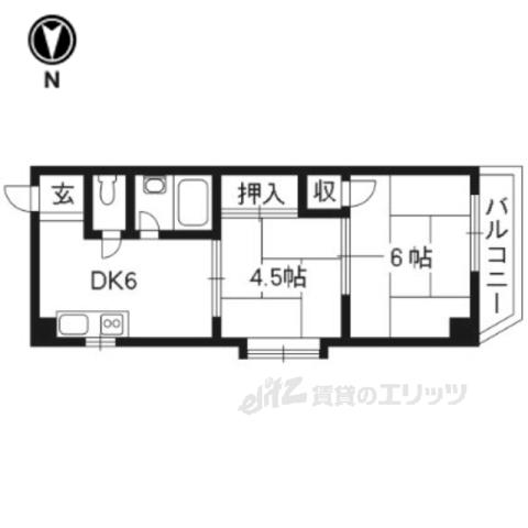 Mプラザ津田駅前参番館(2DK/2階)の間取り写真