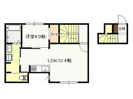 シルバーズ・レイリー(1LDK/2階)の間取り写真