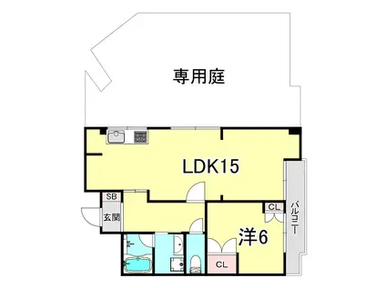 マンション朝霧3号棟(1LDK/2階)の間取り写真