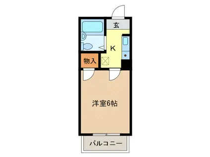 デル・フィオーレ(1K/4階)の間取り写真