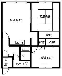 コーポ小林(2LDK/2階)の間取り写真