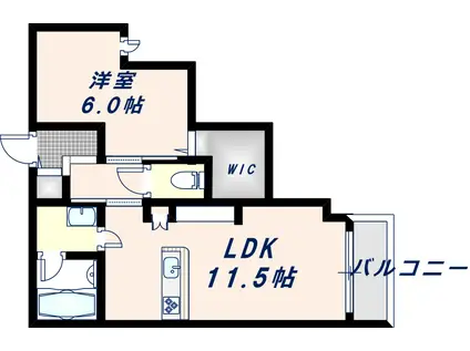 ル・コフレ小阪(1LDK/1階)の間取り写真