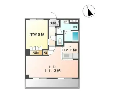 ラピュタ(1LDK/1階)の間取り写真