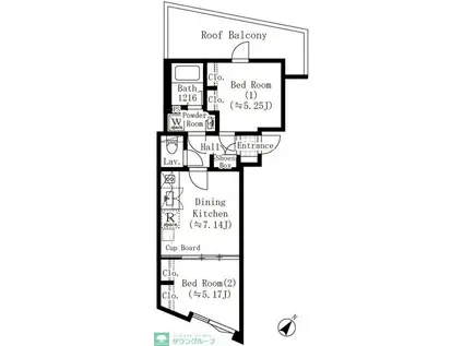 EDIT西池袋(2DK/5階)の間取り写真