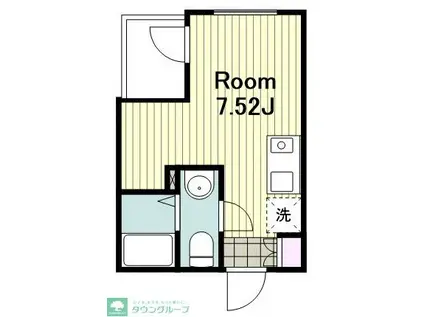 ピカード川崎SIDE B棟(ワンルーム/2階)の間取り写真