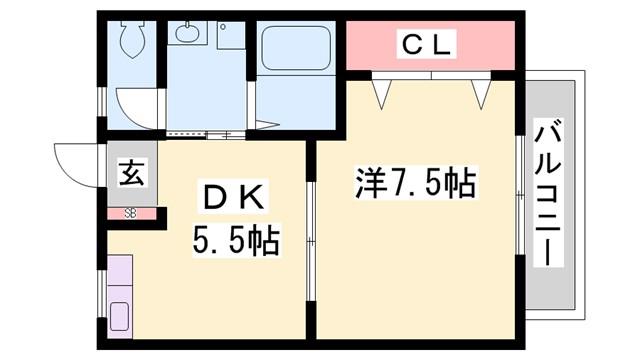 アメニティコーポ(1DK/1階)の間取り写真