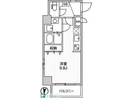 LUNIQ亀戸(ワンルーム/5階)の間取り写真
