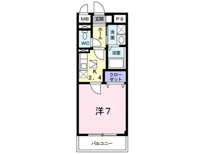 エテルノ昆陽III(1K/1階)の間取り写真
