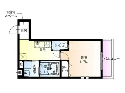 フジパレス弥刀駅北II番館(1K/3階)の間取り写真