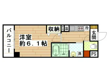 IF俊徳道(1K/3階)の間取り写真