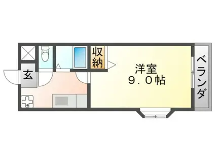 エスパス(1K/4階)の間取り写真
