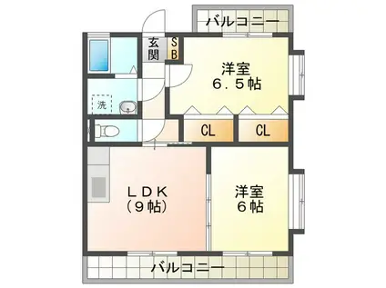 ルミネ高松(2LDK/3階)の間取り写真