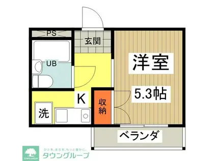 センターコア高尾(1K/3階)の間取り写真