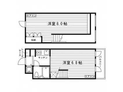 ステラコート湘南台(1K/4階)の間取り写真