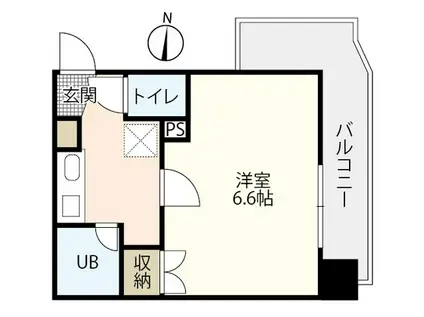 カルピオ吉島(1K/6階)の間取り写真