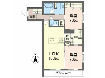 カーサ コーシェリ(2LDK/3階)の間取り写真
