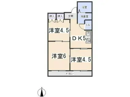 ニューライフKS(3DK/2階)の間取り写真