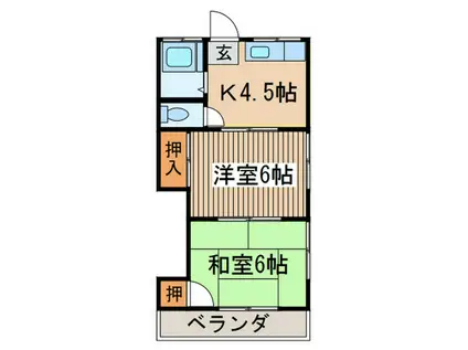 第二鈴木荘(2K/2階)の間取り写真