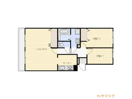 パーク・ノヴァ藤が丘南(2LDK/4階)の間取り写真