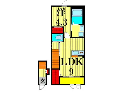 GRANDEUR東綾瀬 ーグランドゥール東綾瀬ー(1LDK/2階)の間取り写真