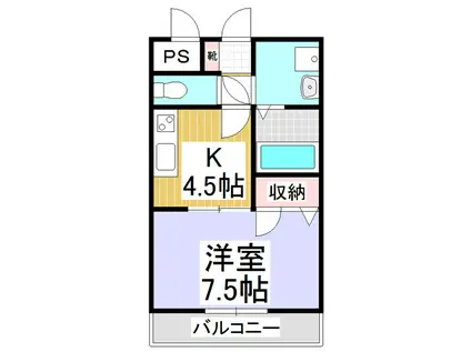 ハミングビレッジ(1K/3階)の間取り写真