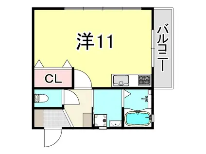 サン日暮ハイツ(ワンルーム/1階)の間取り写真