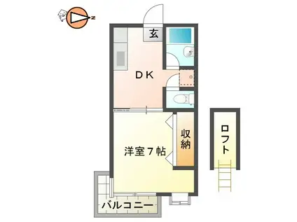 アベニューモリST.1(1DK/1階)の間取り写真