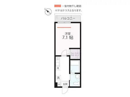 ハーミットクラブハウス横浜上大岡2(1K/1階)の間取り写真