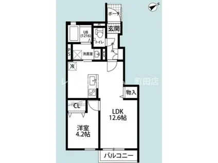 デュラカーサ根光Ⅱ(1LDK/1階)の間取り写真
