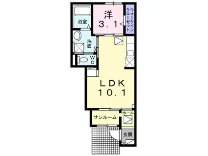 サンライト小宮東(1LDK/1階)の間取り写真