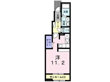 メイプル ジェルメA(ワンルーム/1階)の間取り写真