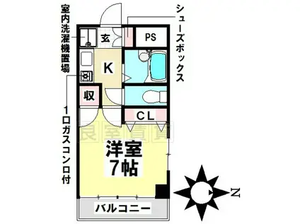 メゾン堀田(1K/3階)の間取り写真