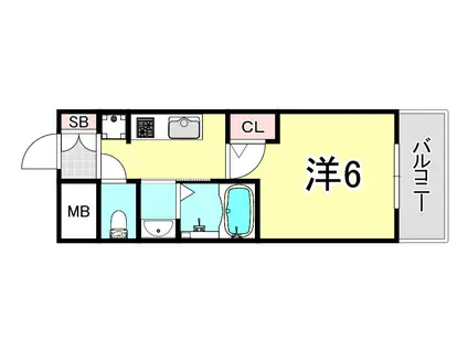 エステムコート難波サウスプレイスVIIIハイド(1K/6階)の間取り写真