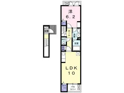 ウルリヒト 北小金(1LDK/2階)の間取り写真