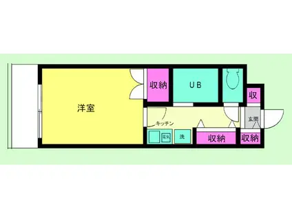 ベルハイツⅢ(1K/4階)の間取り写真