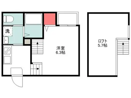 DESIGNSQUARE(1K/1階)の間取り写真