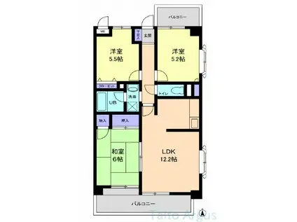 シャンテ・クレール(3LDK/2階)の間取り写真