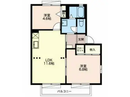 ふぁみーゆ193(2LDK/2階)の間取り写真