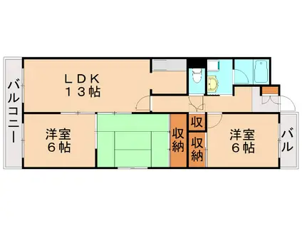 アイディール16(3LDK/4階)の間取り写真